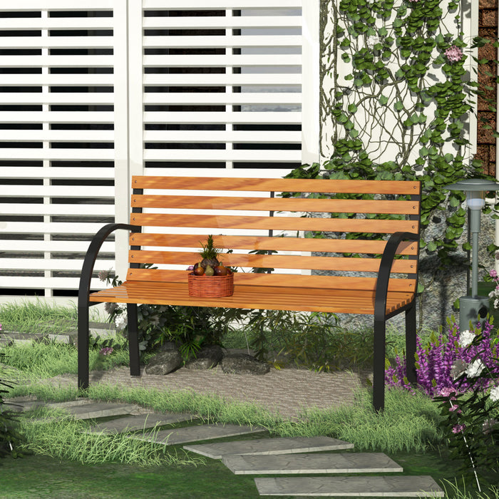 Outsunny 48\"l Garden Bench Outdoor Patio 2-person Wooden Seat Chair