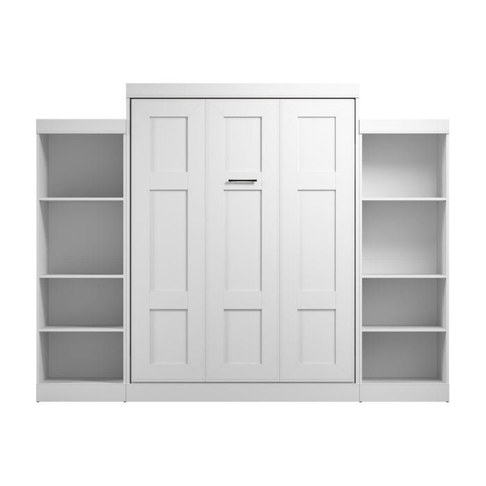 Bestar Edge Queen Murphy Bed with Closet Organizers (115 W) - White