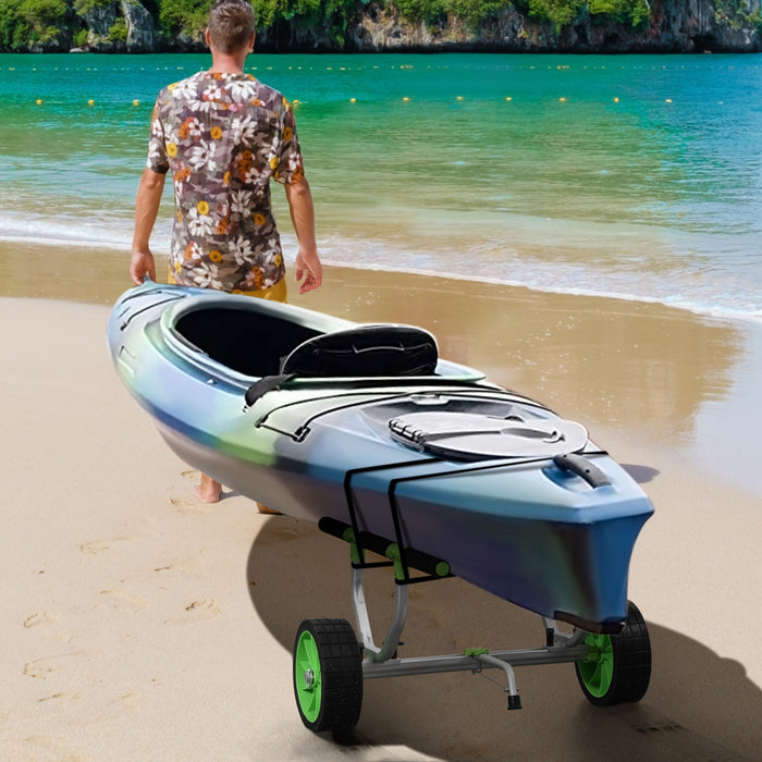 Soozier Kayak Cart With Adjustable Width And Large Wheels, Green