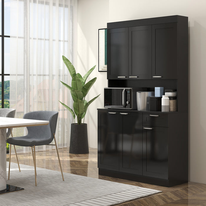 HOMCOM Kitchen Pantry Storage Cabinet with Adjustable Shelf and Drawer