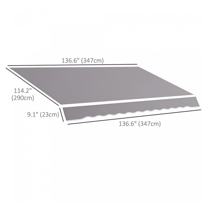 Outsunny 11'x10' Retractable Awning Fabric Replacement Outdoor Awning Cover