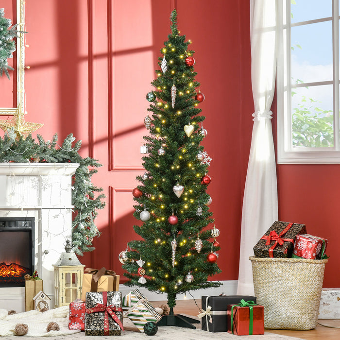 Homcom 6' Prelit Artificial Christmas Tree With Warm White Led Lights