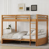 Ethan Solid Wood Queen Size Bunk Bed with Ladder, Sturdy & Space-Saving, Brown | Lit superpose Ethan en bois massif format Queen avec echelle, gain de place, brun