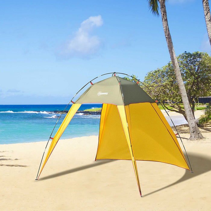 Outsunny 7x7x5.5ft Outdoor Folding Pop Up Beach Tent Sun Shade Shelter Patio Camping Canopy Fast Pitch Tent