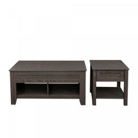 Strauss Lift-top Coffee & End Table Grey, Set Of 2 Occasional Table Package 