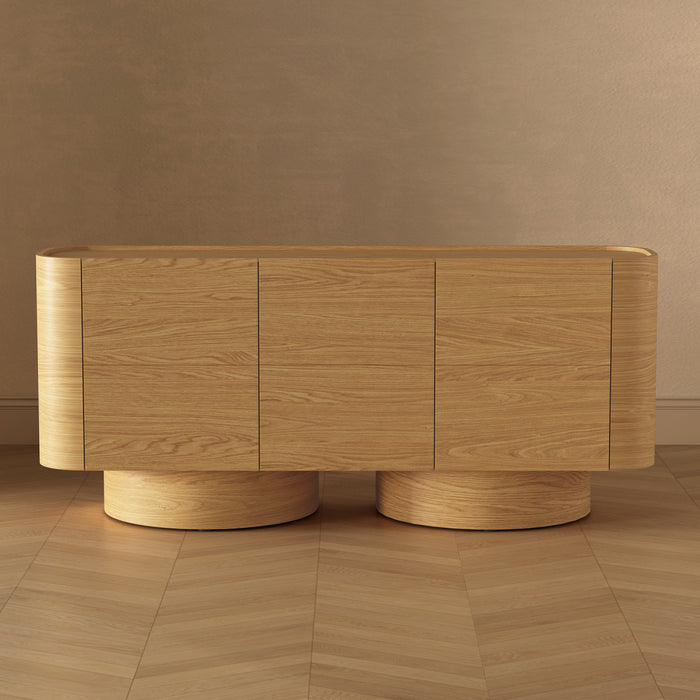 Solis Contemporary 72\" Solid Wood Sideboard in Natural (3-Door)