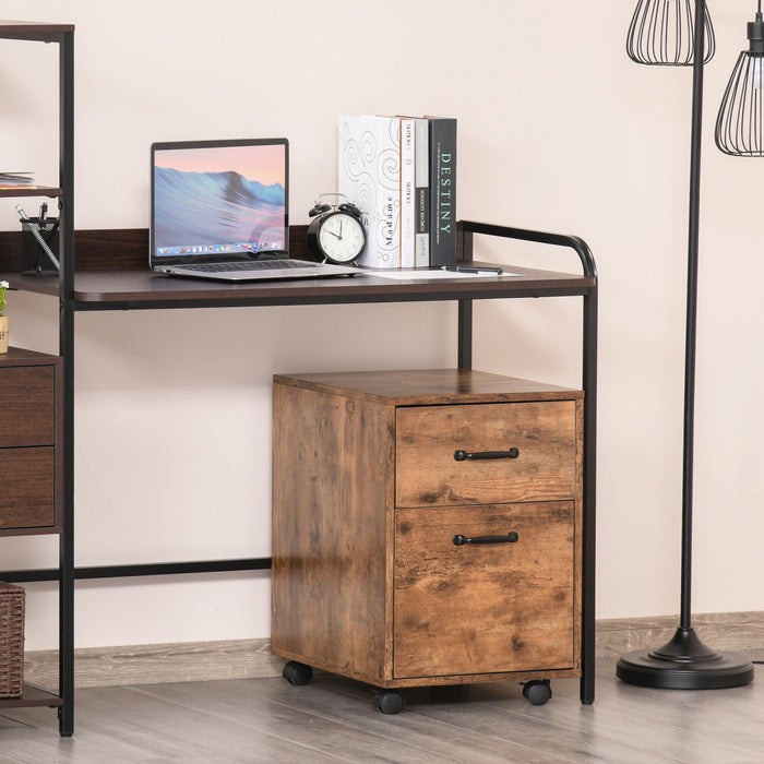 Homcom 2 Drawers Filing Cabinet With Hanging Rail