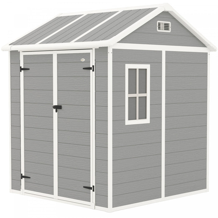 Outsunny 6' X 6' Outdoor Storage Shed, Resin Shed With Floor, Window