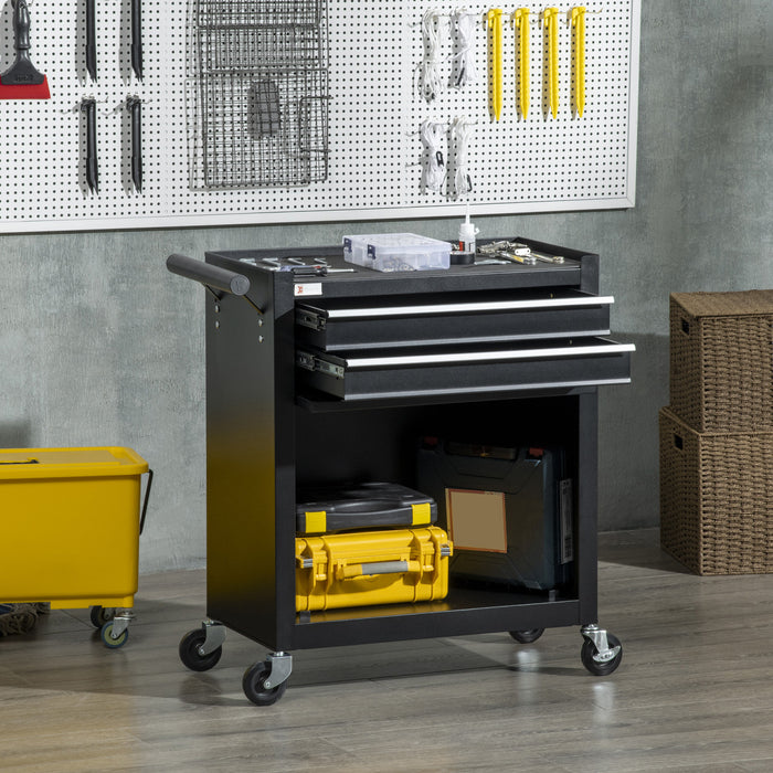 Durhand Rolling Garage Workshop Tool Organizer 2 Drawer Tool Chest