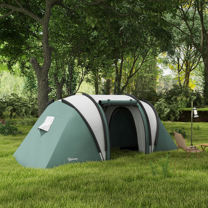 Outsunny Camping Tent with 2 Bedrooms and Living Area, 3000mm Waterproof