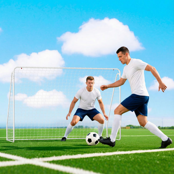 Soozier Soccer Goal for Backyard, Soccer Net, White, 10 x 4 ft