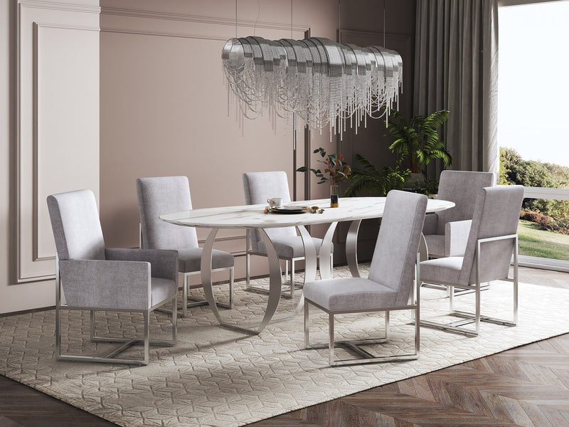 Element Modern 6-Piece Dining Chair Set in Gray