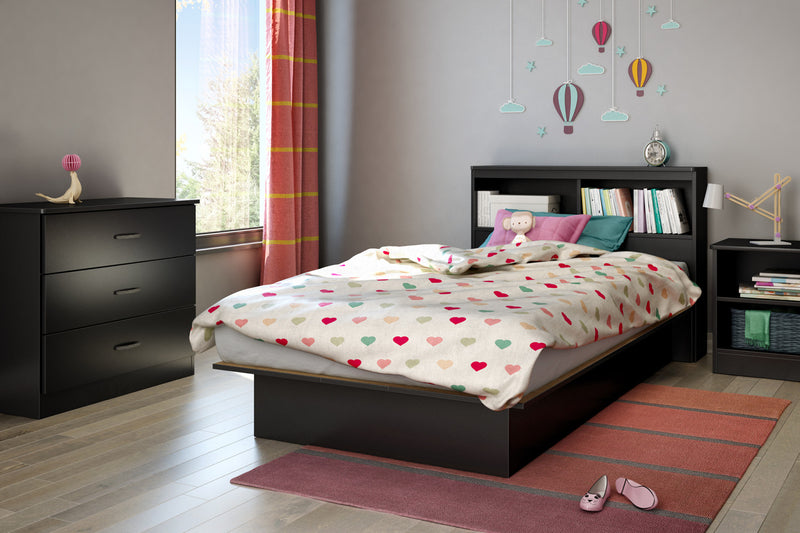 Libra Platform Twin Bed - Pure Black