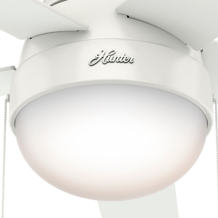 Anslee Low Profile Ceiling Fan with Light Fixture - White