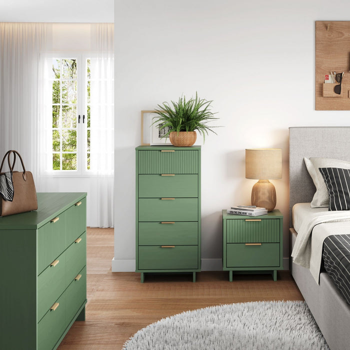 Granville Modern 3-Piece Dresser Set in Sage Green