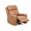 Bellamy 37 in. Leather Match Power Glider Recliner with Adjustable Headrest and USB - Cognac | Fauteuil inclinable electrique a mouvement coulissant Bellamy de 37 po en cuir assorti avec appuie-tete ajustable et USB - Cognac