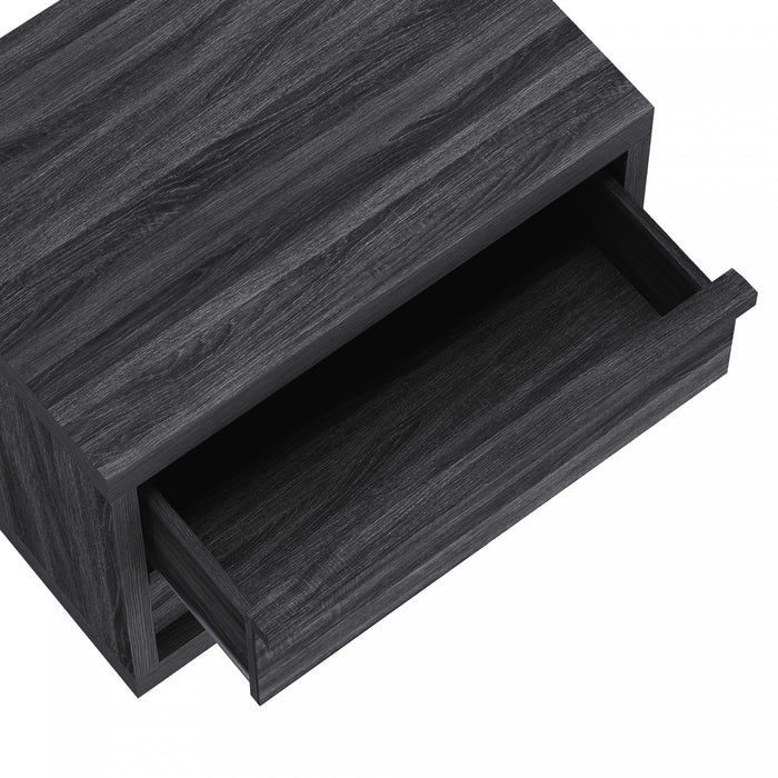 Navis Contemporary 26\" Nightstand in Charcoal Gray (2-Drawer)