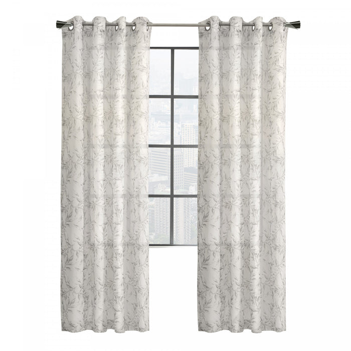 Habitat Jenny Grey Light Filtering Grommet Curtain Panel - 52 x 84