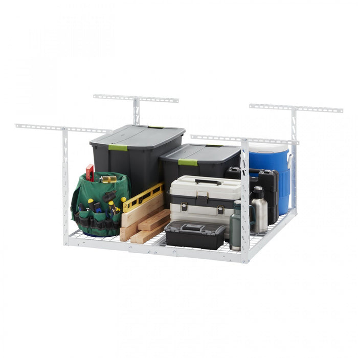 Gladiator Overhead Gearloft™ Hammered White Storage Rack - 4' x 4'