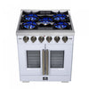 Forno Capriasca 30" White Gas Range 4.32 cu.ft -FFSGS6460-30WHT | Cuisiniere a gaz blanche Capriasca 30 pouces, 4,32 pi³ – FFSGS6460-30WHT