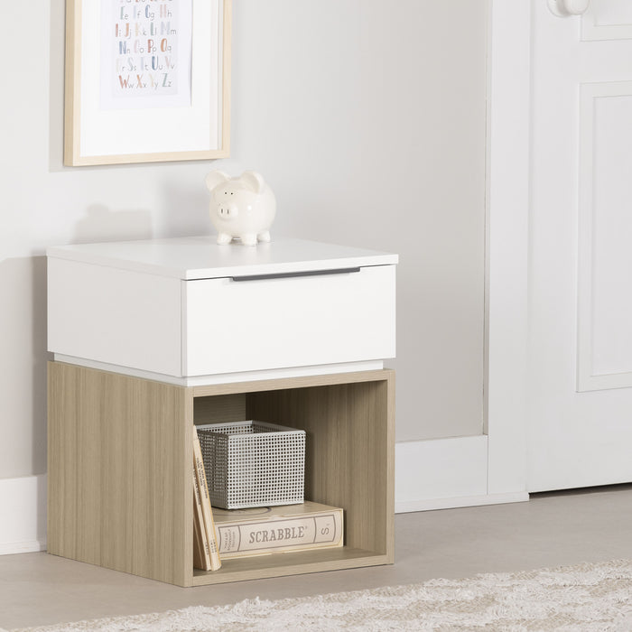 Hourra 1-Drawer Nightstand - Soft Elm White
