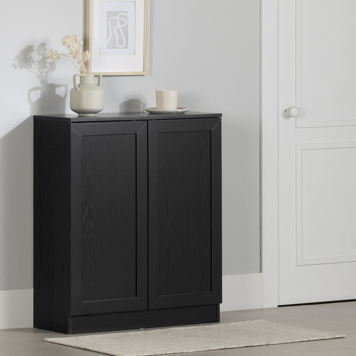 Arum 2-door Accent Cabinet With Shelves - Black Oak 
