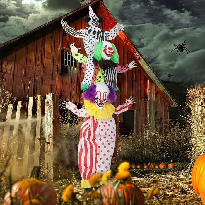 Outsunny Life Size Halloween Animated Clown, Stackable Halloween Props
