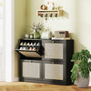 HOMCOM Narrow Shoe Cabinet with 4 Flip Drawers for Entryway Hallway Black