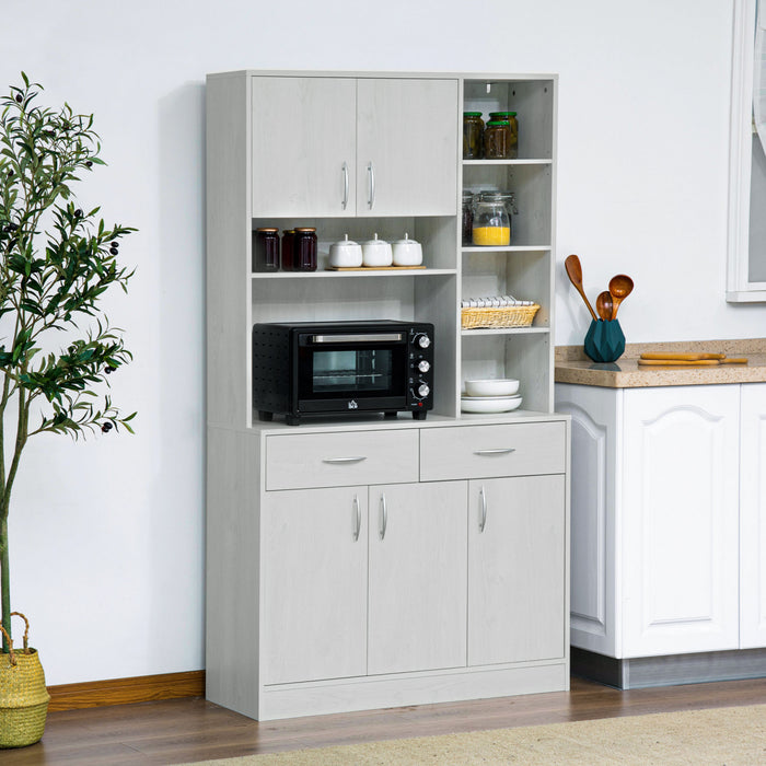 HOMCOM 71\" Kitchen Hutch with Storage Cabinet, Modern Buffet with Hutch