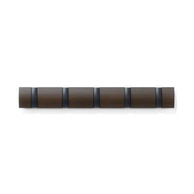 Umbra 5 Flip Wall-Mounted Hooks - Black and Walnut|5 crochets muraux Flip de Umbra - noirs et noyer