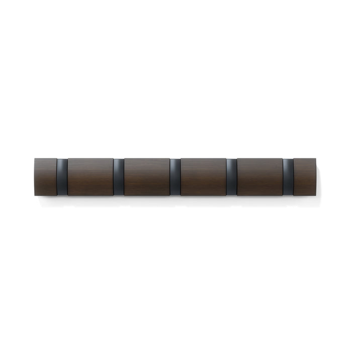 Umbra 5 Flip Wall-Mounted Hooks - Black and Walnut