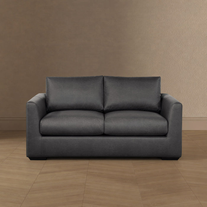 Cleo Contemporary Upholstered Loveseat in Pewter