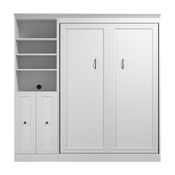 Bestar Versatile Full Murphy Bed and Closet Organizer with Doors (84 W) - White