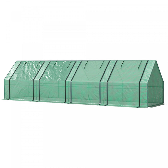 Outsunny 12' X 3' X 3' Portable Greenhouse, Tunnel Greenhouse Green