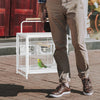 Pawhut Bird Travel Carrier Cage For Parrots Conures African Grey Cockatiel Parakeets With Stand Perc|Pawhut Cage De Transport Pour Oiseaux Pour Perroquets, Conures, Perruches Calopsittes Grises D'afriq