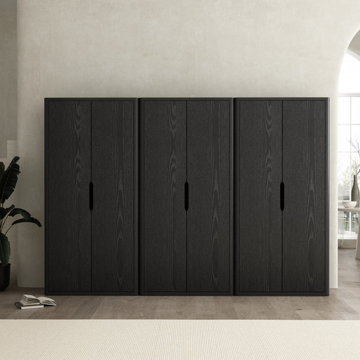 Rivington Modern 38\" Bookcase Cabinet in Black - Set of 3