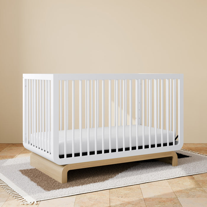Storkcraft Santorini 5-In-1 Convertible Crib - White/Driftwood