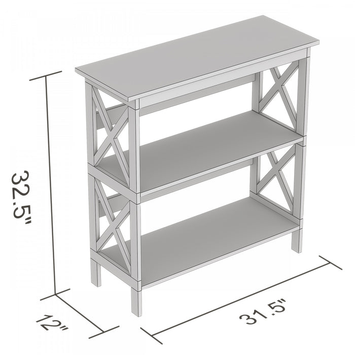 32” Console Table With 2 Storage Shelves - White