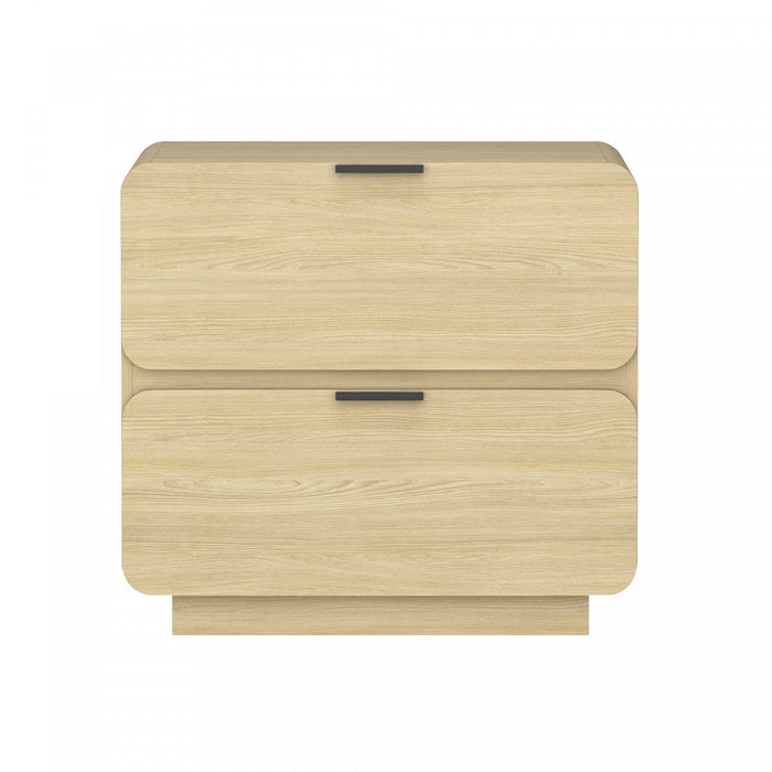 Chrystie Contemporary Modern 2-Piece Dresser and Nightstand in Natural