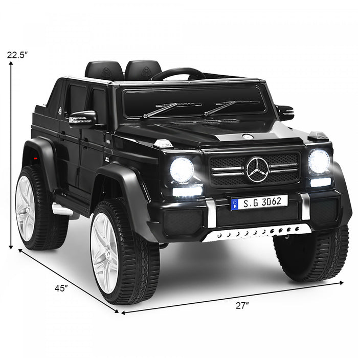 12v Licensed Mercedes-benz Kids Ride On Car Rc Motorized Vehicles W/ Trunk Black