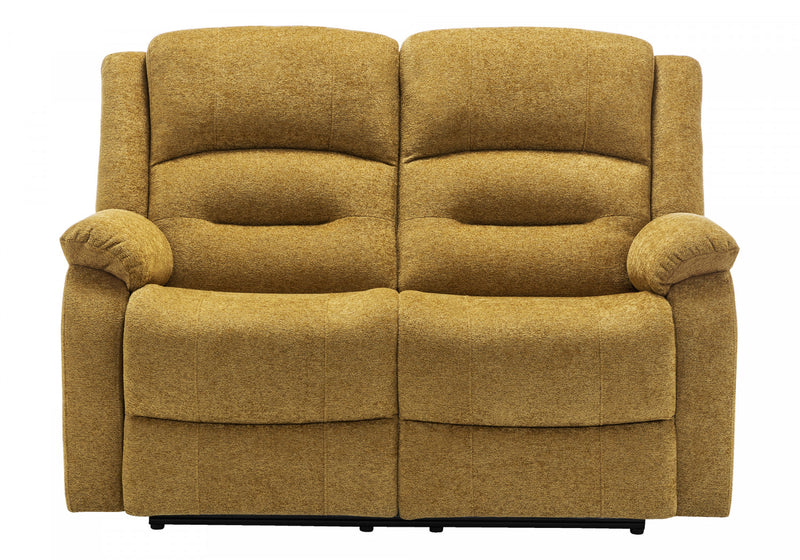 Small 2-Seater Power Reclining Love Seat, 50\" Wide, Usb Port Included, Gold Fabric Recliner