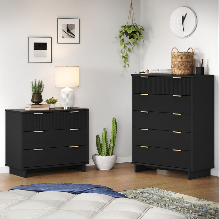 Granville Modern 2-Piece Dresser Set in Black