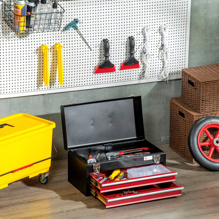 Durhand Metal Tool Box Portable Tool Chest Organizer With Drawers