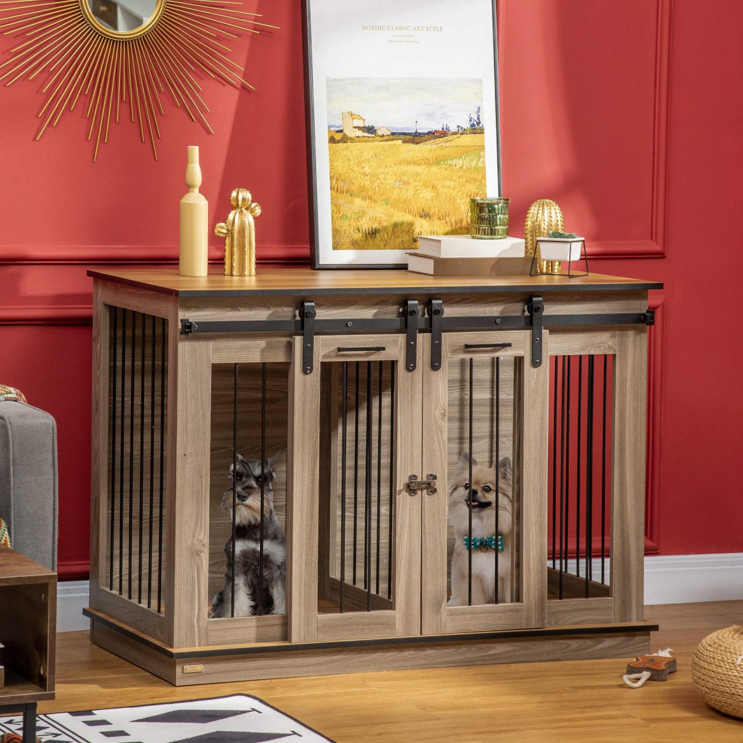 Extra large wooden dog crate furniture online