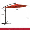 Costwsy 10 Ft Patio Solar LED 40 Lights Offset Umbrella Crank Cross Base Wine Orange