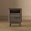 Orlen Mid-Century Modern 2-Drawer Multi-Purpose Nightstand & End Table in Jacobean Walnut | Table de chevet et bout de canape polyvalent Orlen mi-siecle moderne a 2 tiroirs en noyer Jacobean