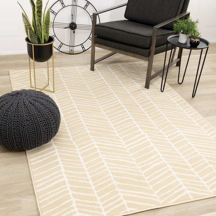 Florence Herringbone Patterned Indoor Area Rug - 4'7\" x 6'7\"