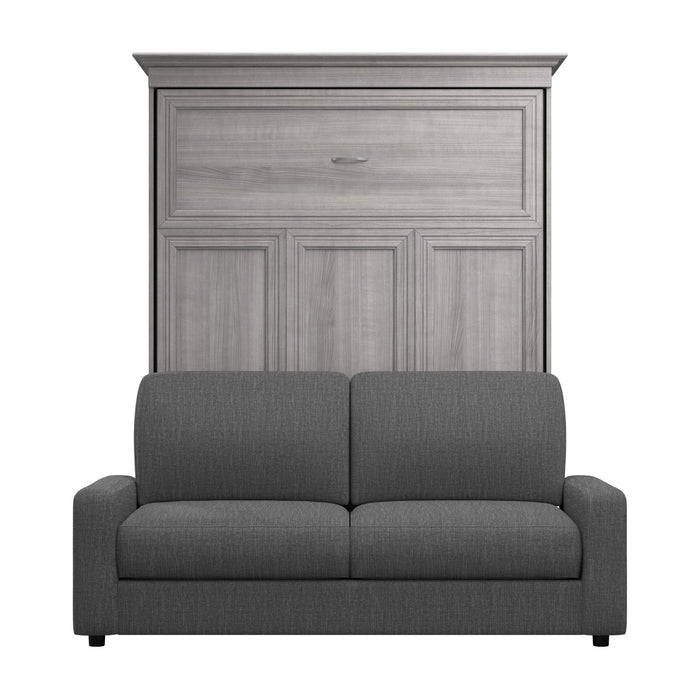 Bestar Versatile Queen Murphy Bed with Sofa (78 W) - Platinum Grey