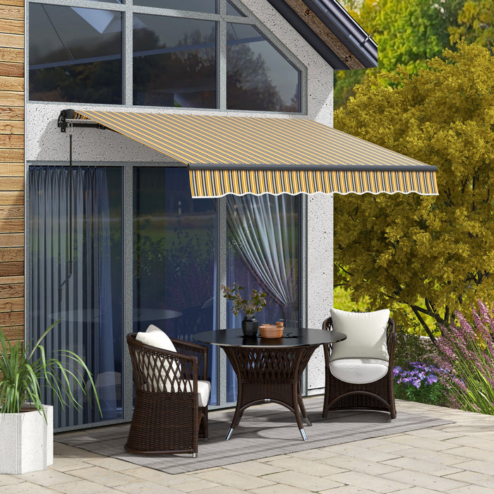 Outsunny 8' X 6.5' Patio Retractable Awning Sunshade Shelter, Amber