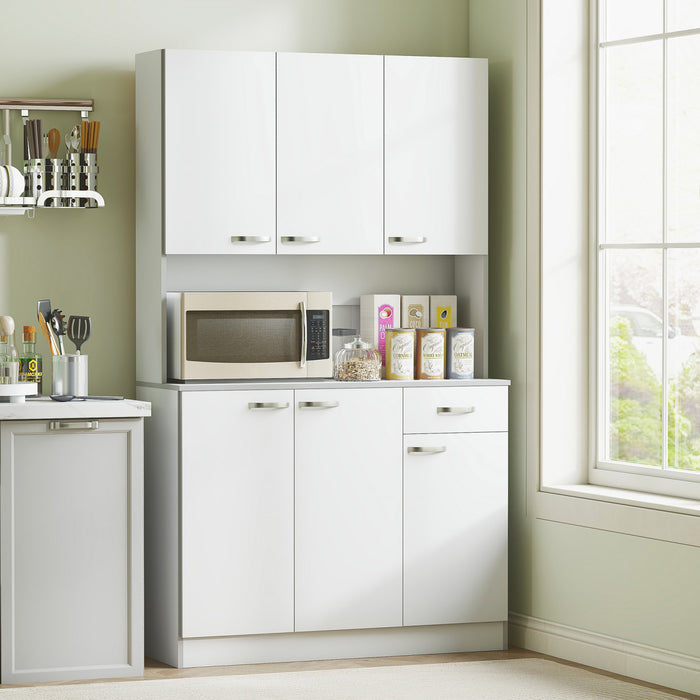 HOMCOM Modern Freestanding Kitchen Buffet with Hutch Pantry Hutch